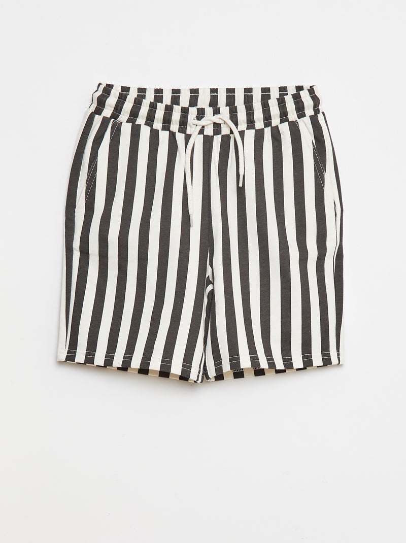 Short van lichte joggingstof Zwart - Kiabi