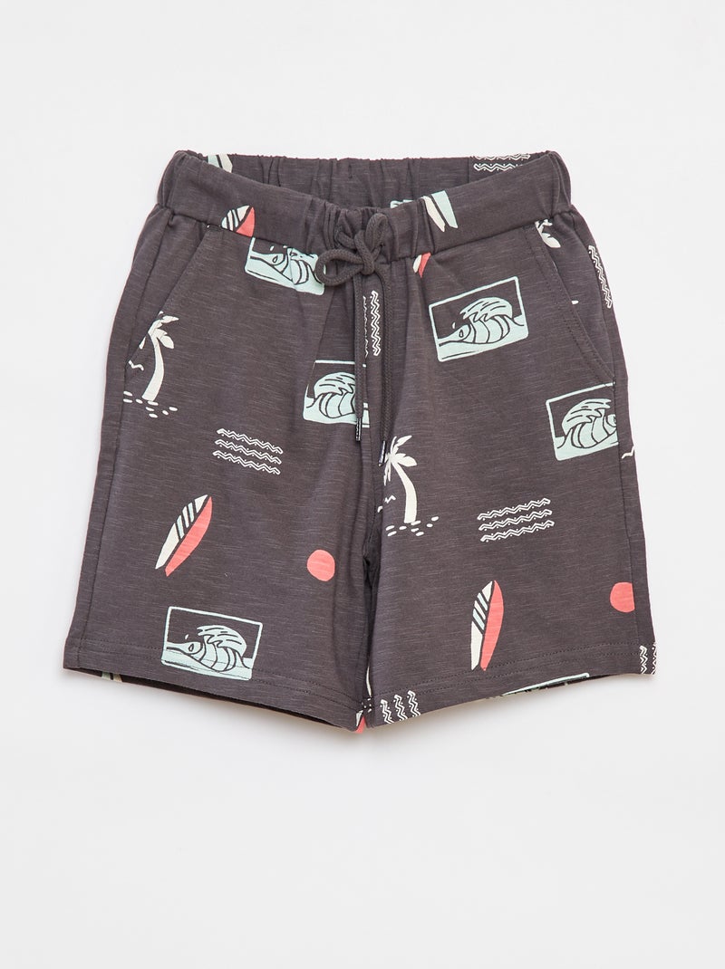 Short van lichte joggingstof ZWART - Kiabi