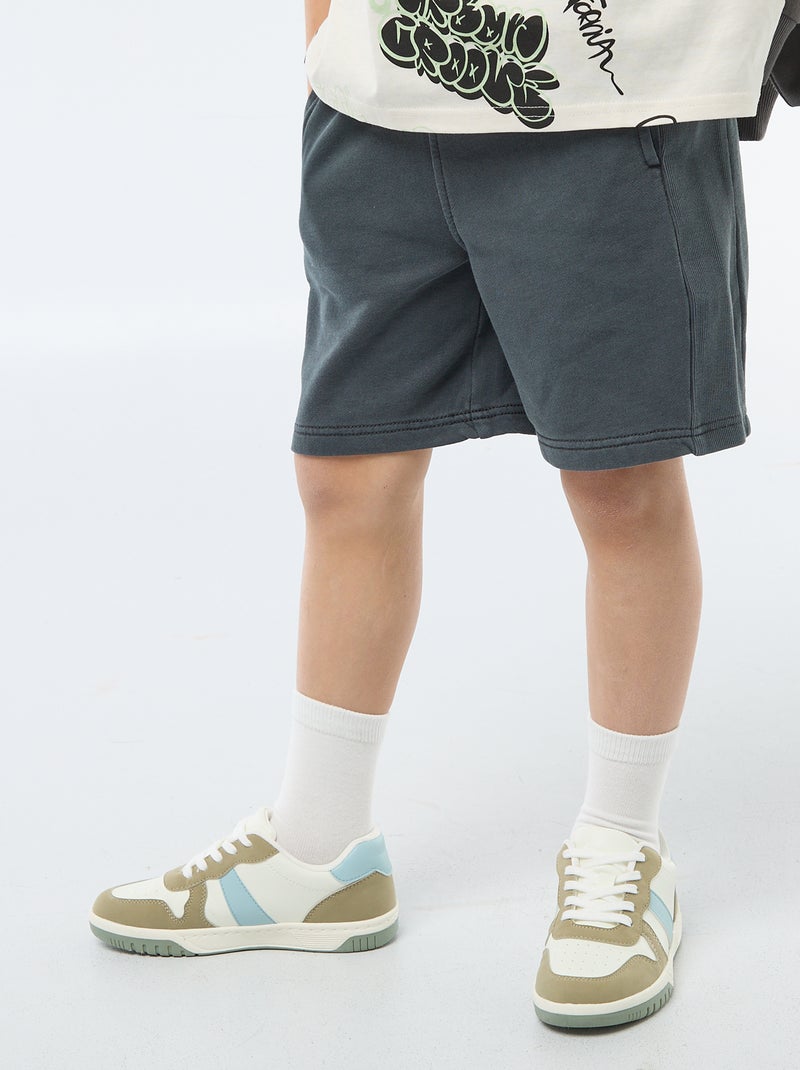 Short van lichte sweatstof Zwart - Kiabi