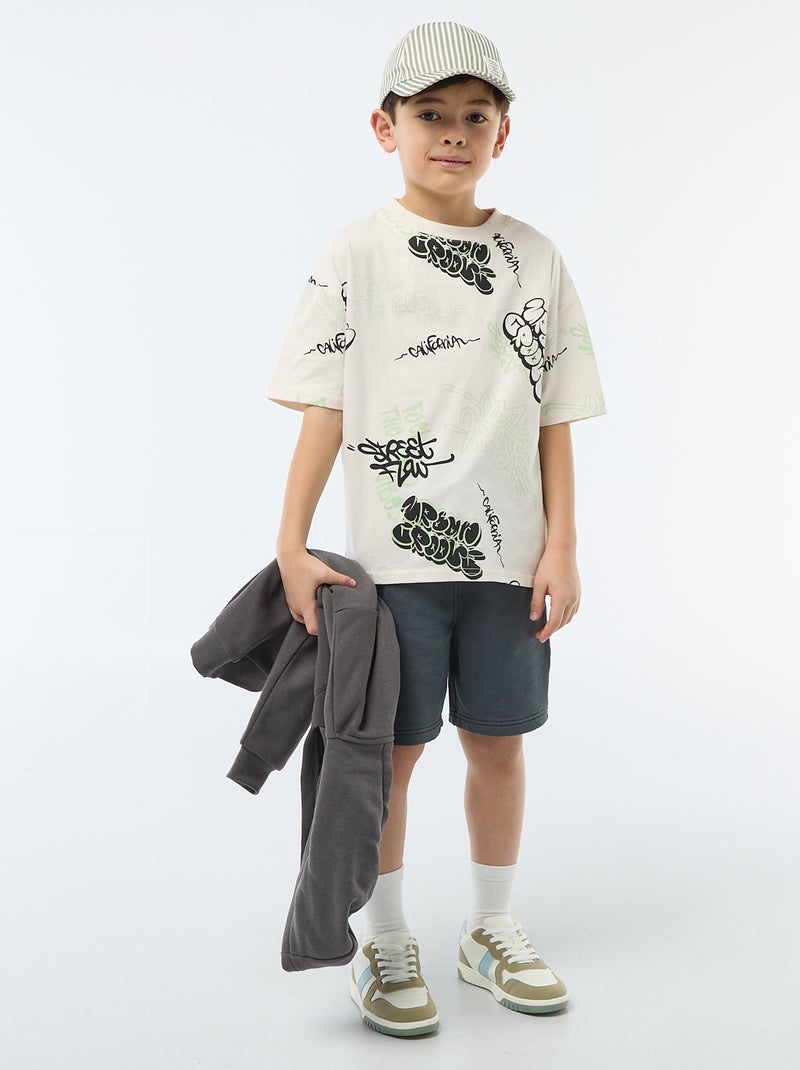 Short van lichte sweatstof Zwart - Kiabi