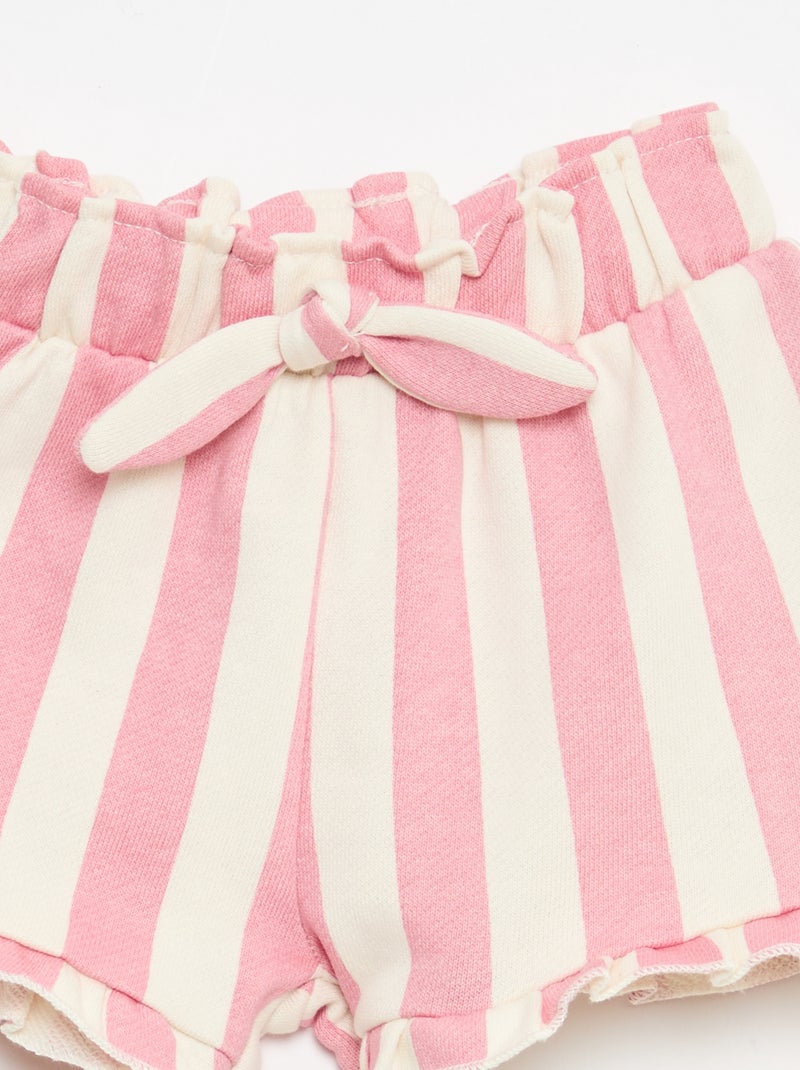 Short van lichtgewicht sweatstof met volant Rose - Kiabi