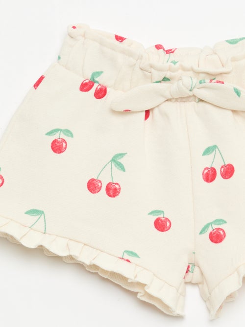 Short van lichtgewicht sweatstof met volant - Kiabi