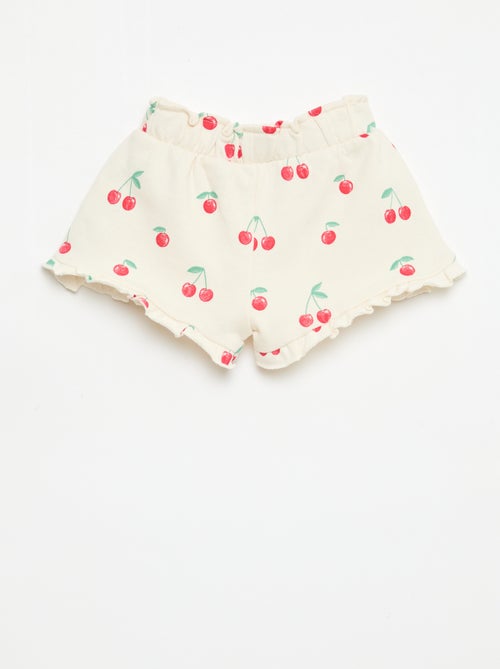 Short van lichtgewicht sweatstof met volant - Kiabi