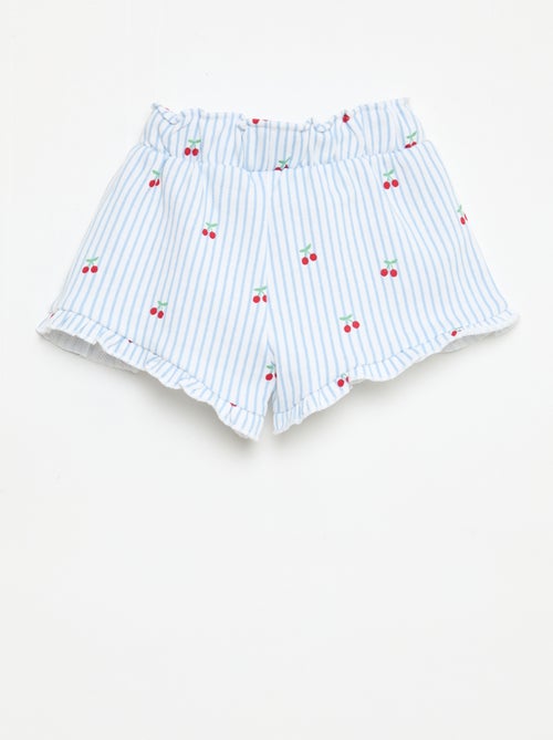 Short van lichtgewicht sweatstof met volant - Kiabi