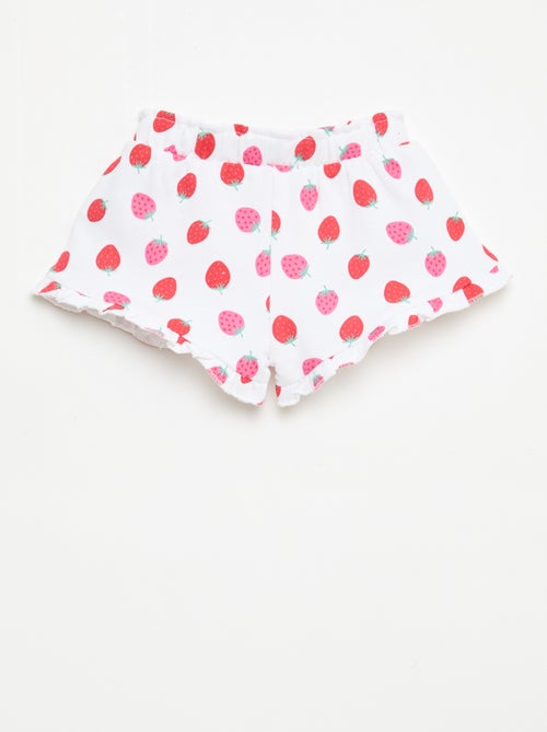Short van lichtgewicht sweatstof met volant - Kiabi