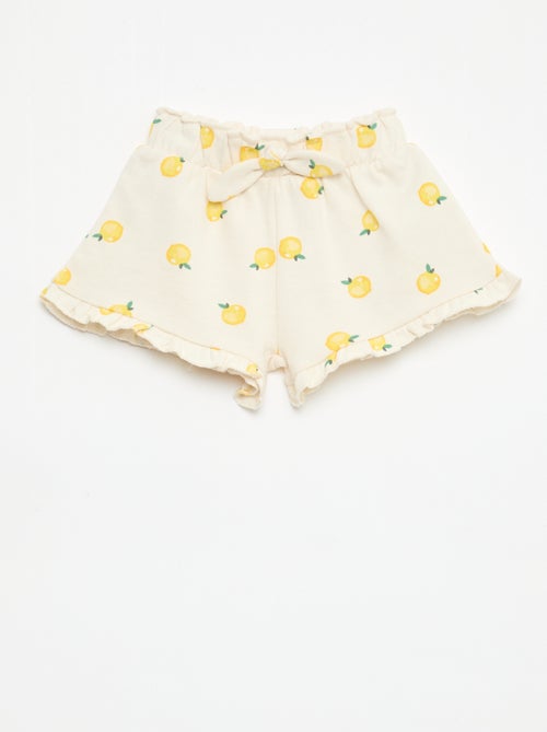 Short van lichtgewicht sweatstof met volant - Kiabi