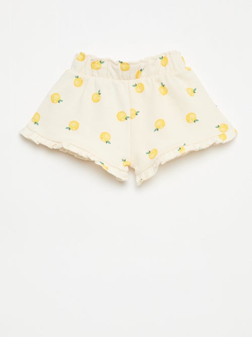 Short van lichtgewicht sweatstof met volant - Kiabi