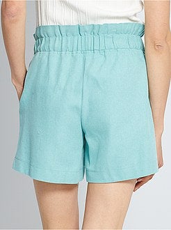 Short van linnen en katoen met hoge taille 'Ecodesign' - Kiabi