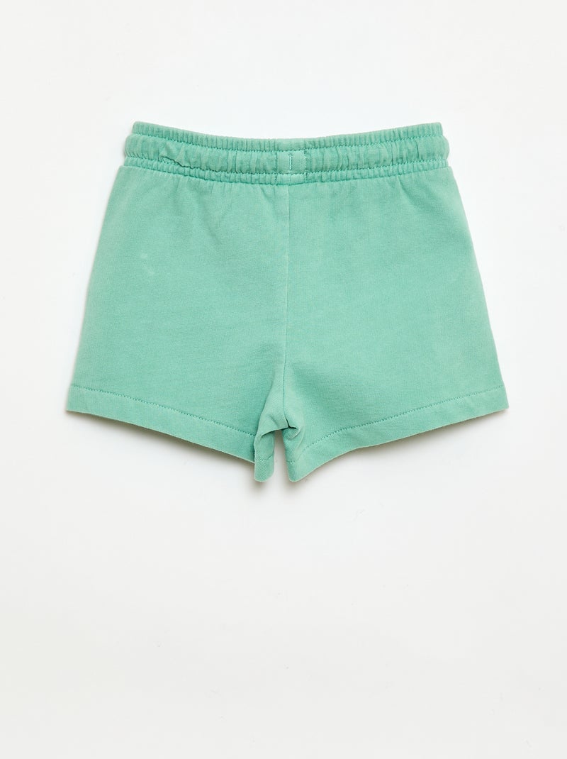 Short van ongeborsteld molton Groen - Kiabi