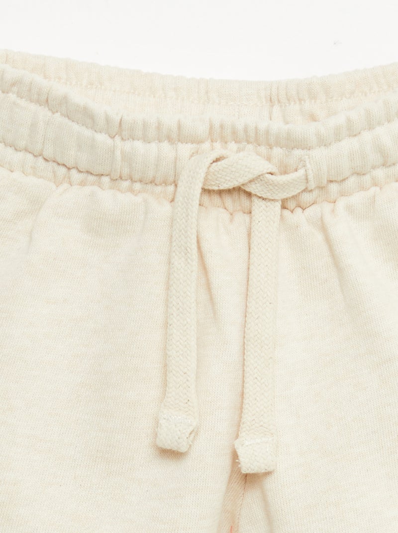 Short van ongeborstelde joggingstof Biege - Kiabi