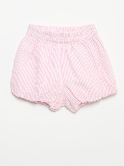 Short van seersucker met strepen - Kiabi Short van seersucker met strepen - Kiabi