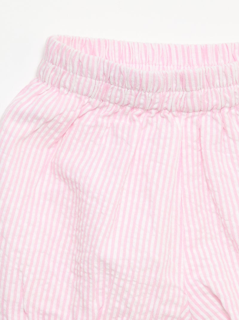 Short van seersucker met strepen Rose - Kiabi