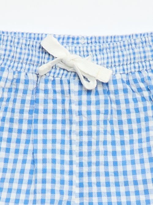 Short van seersucker met Vichy-ruit - Kiabi