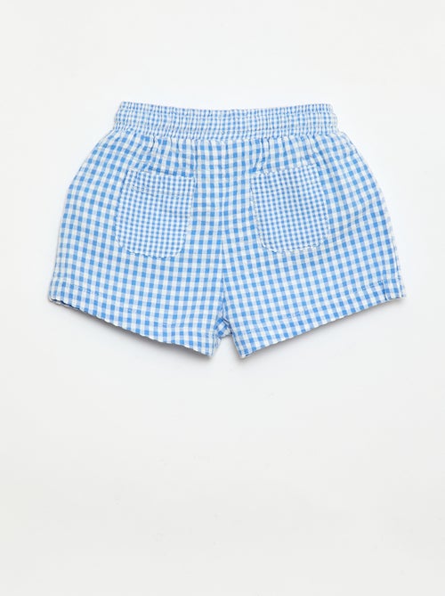 Short van seersucker met Vichy-ruit - Kiabi