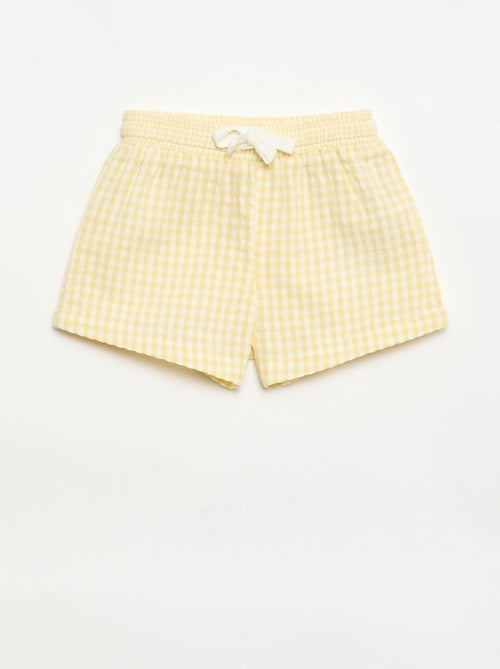 Short van seersucker met Vichy-ruit - Kiabi