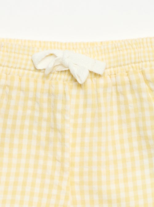 Short van seersucker met Vichy-ruit - Kiabi