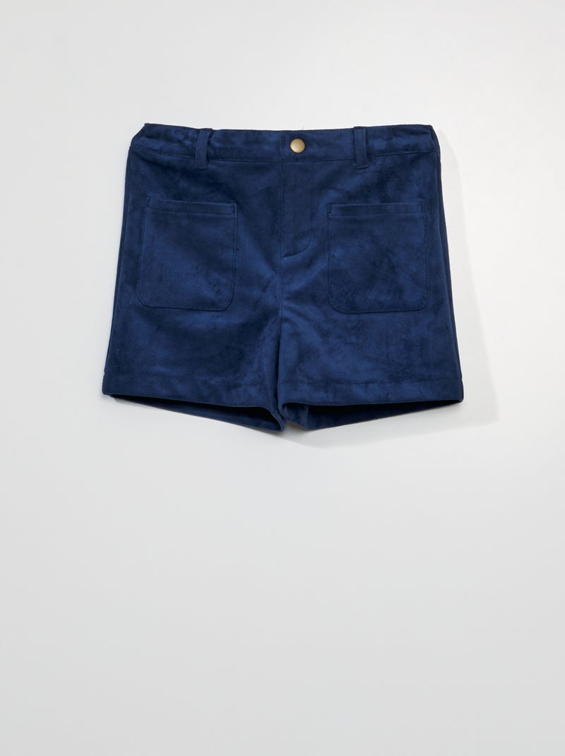 Short van suède donkerblauw - Kiabi