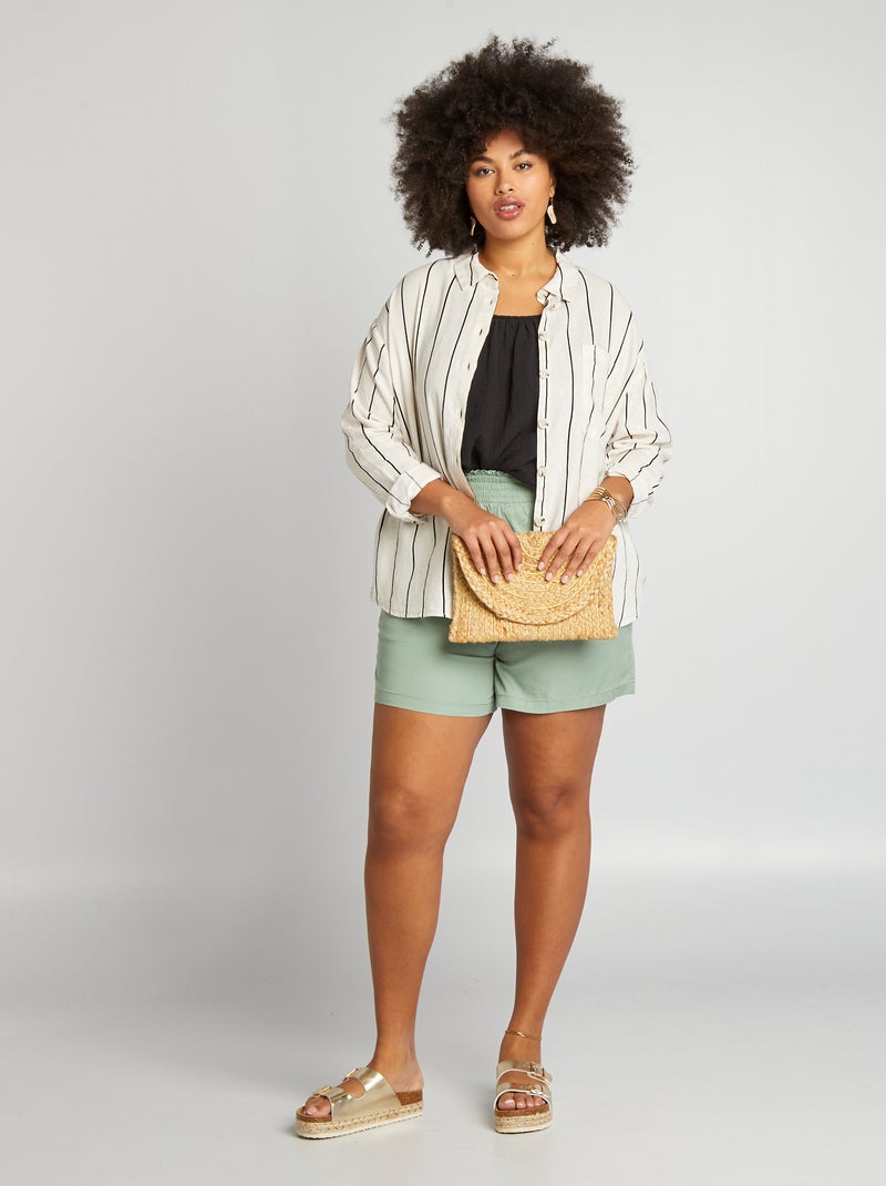 Short van tencel GROEN - Kiabi