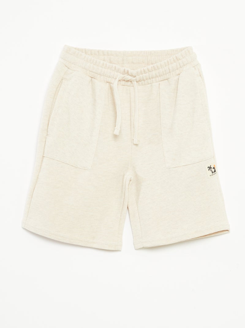 Short van tricot met 2 zakken Biege - Kiabi