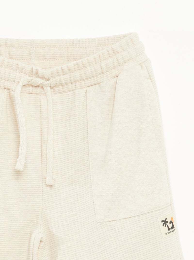 Short van tricot met 2 zakken Biege - Kiabi