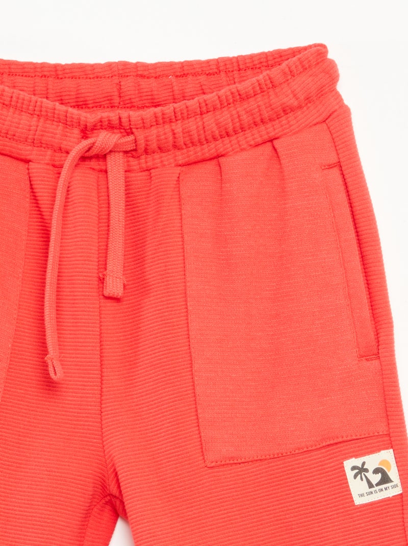 Short van tricot met 2 zakken rood - Kiabi