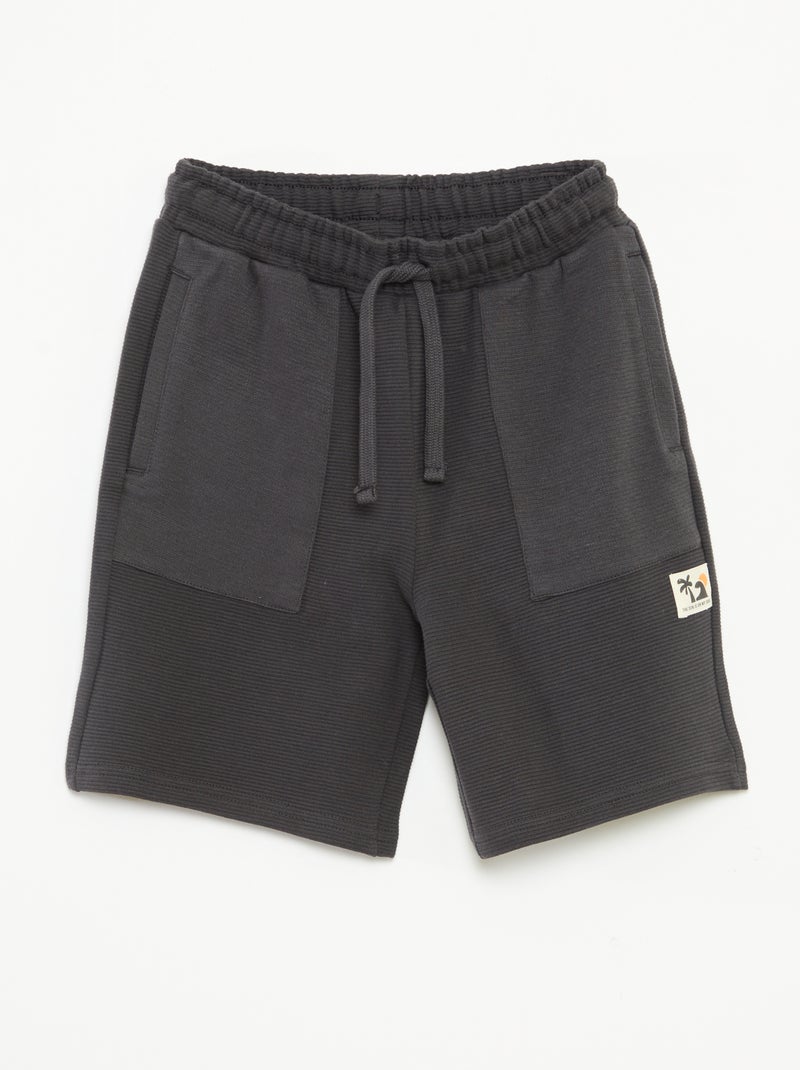 Short van tricot met 2 zakken Zwart - Kiabi