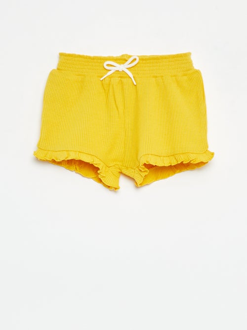 Short van tricot met wafeltextuur en golvend boordje - Kiabi
