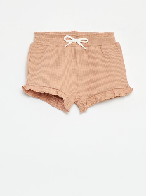 Short van tricot met wafeltextuur en golvend boordje - Kiabi