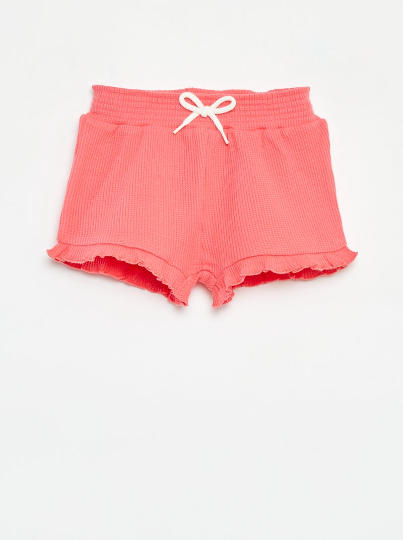 Short van tricot met wafeltextuur en golvend boordje ROSE - Kiabi