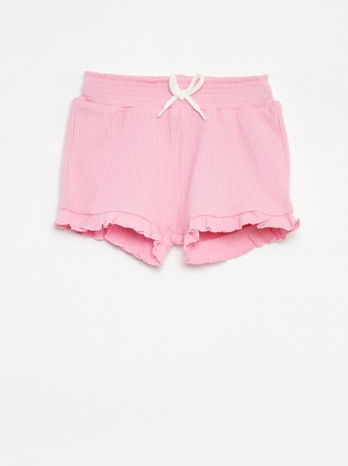 Short van tricot met wafeltextuur en golvend boordje - Kiabi