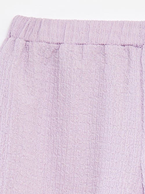 Short van tricot met wafeltextuur en motiefje - Kiabi