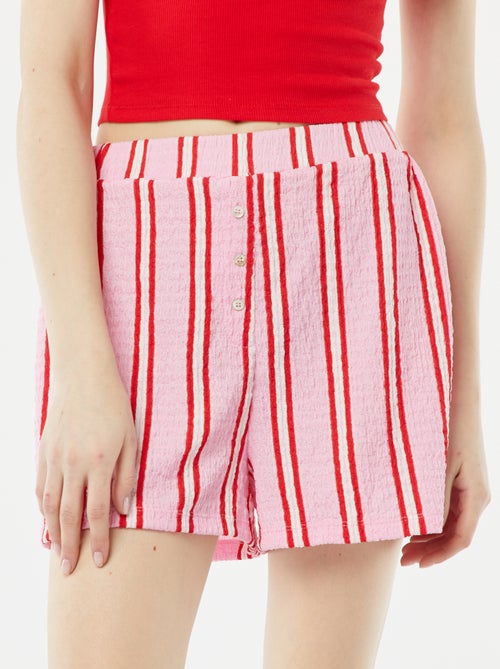 Short van tricot met wafeltextuur en motiefje - Kiabi