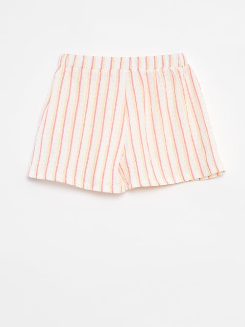 Short van tricot met wafeltextuur en motiefje - Kiabi