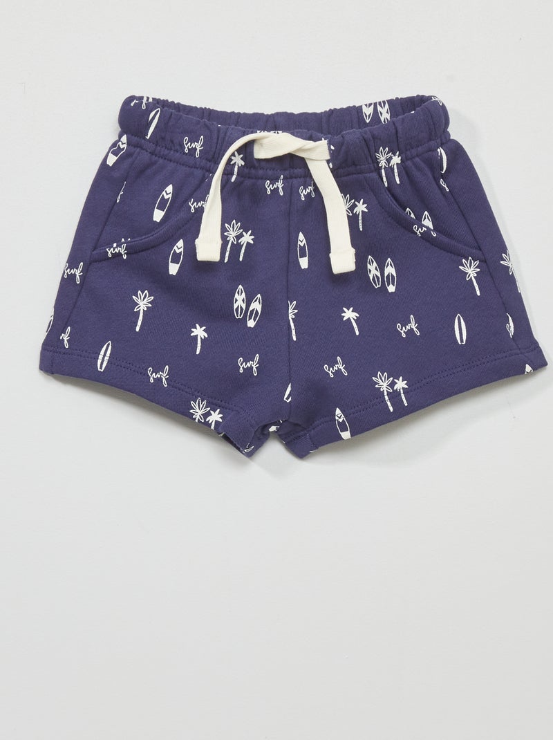 Shortje van joggingstof met print WIT - Kiabi