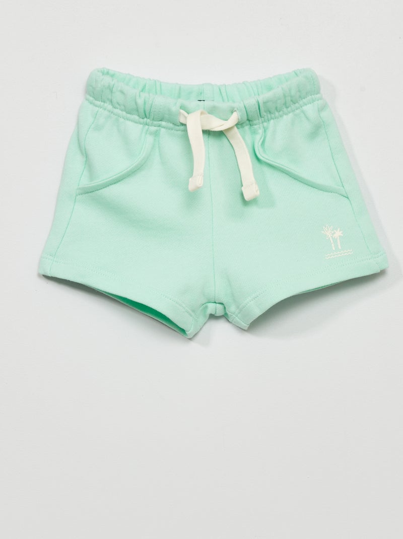 Shortje van joggingstof met print WIT - Kiabi