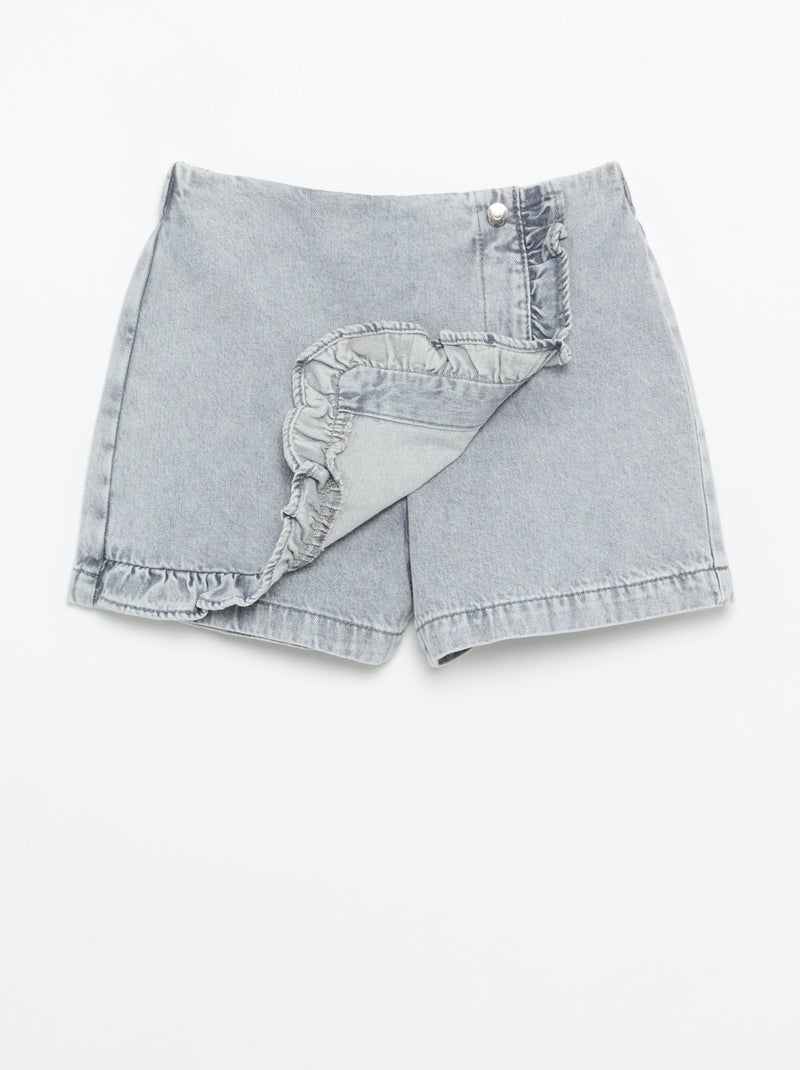 Shortrok van denim Grijs - Kiabi