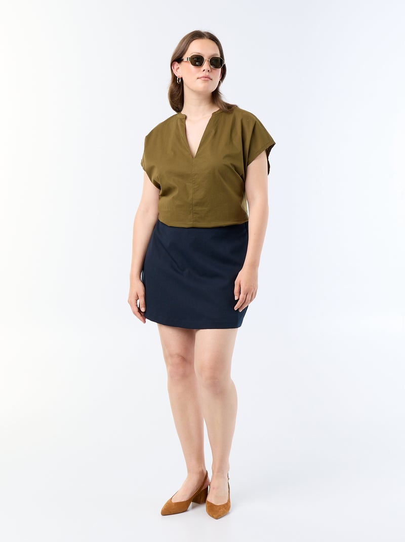 Shortrok van dikke tricotstof Blauw - Kiabi