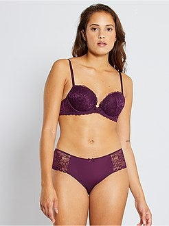 Shorty van microvezel en kant - Kiabi