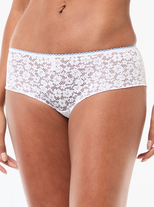 Shorty van transparant bloemenkant - Kiabi
