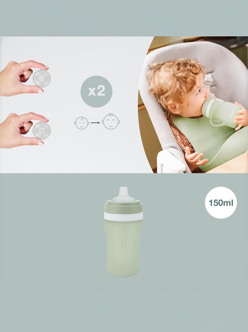Siliconen drinkfles 150 ml 'Babymoov' Groen - Kiabi