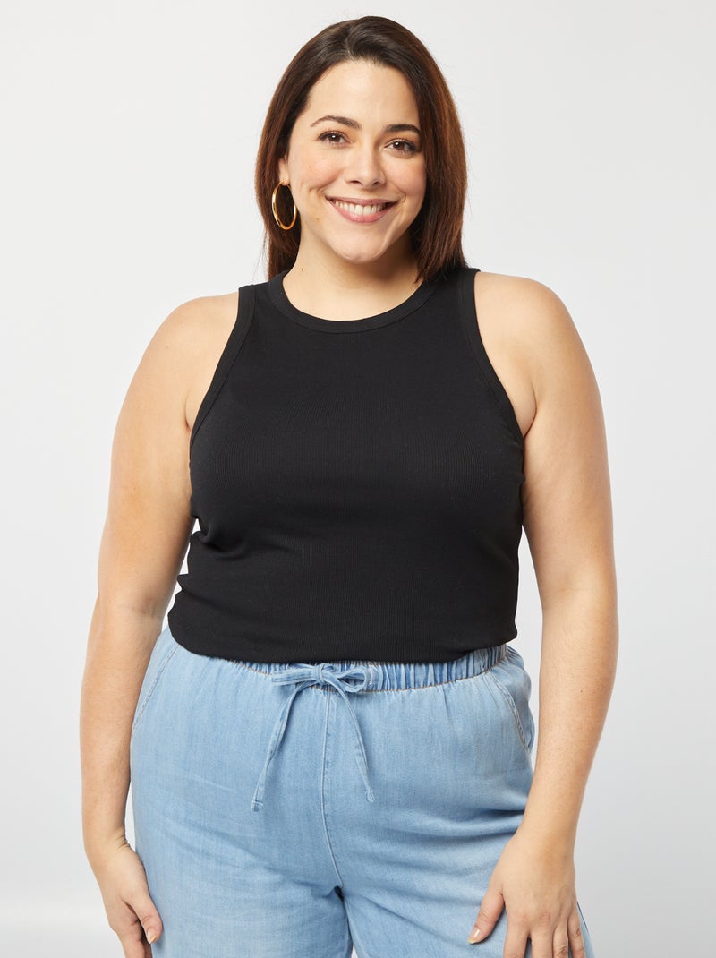 Singlet - haltermodel zwart - Kiabi