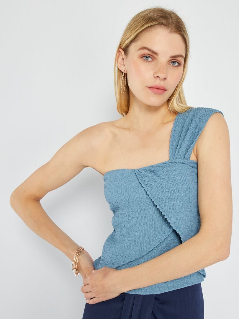 Singlet met blote schouder MITS BLAUW - Kiabi