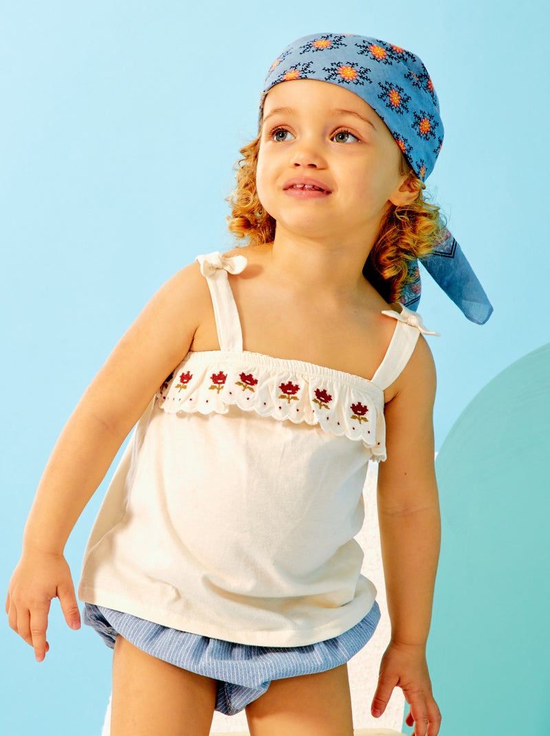 Singlet met brede schouderbandjes WIT - Kiabi