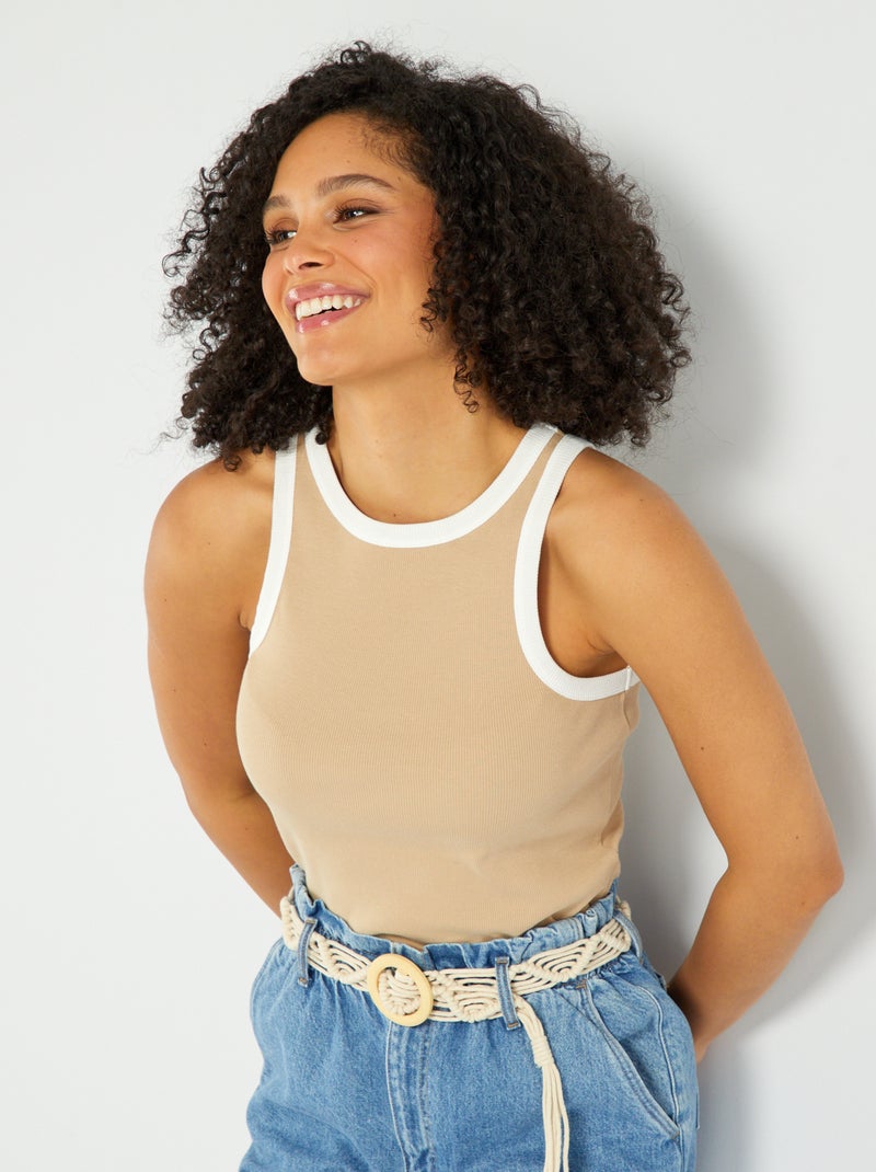Singlet met contrasterende armsgaten BIEGE - Kiabi