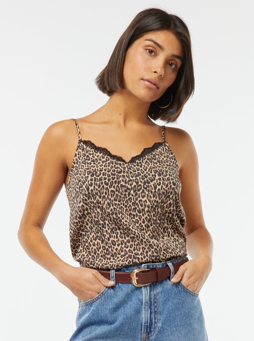 Singlet met kant langs de hals - Kiabi