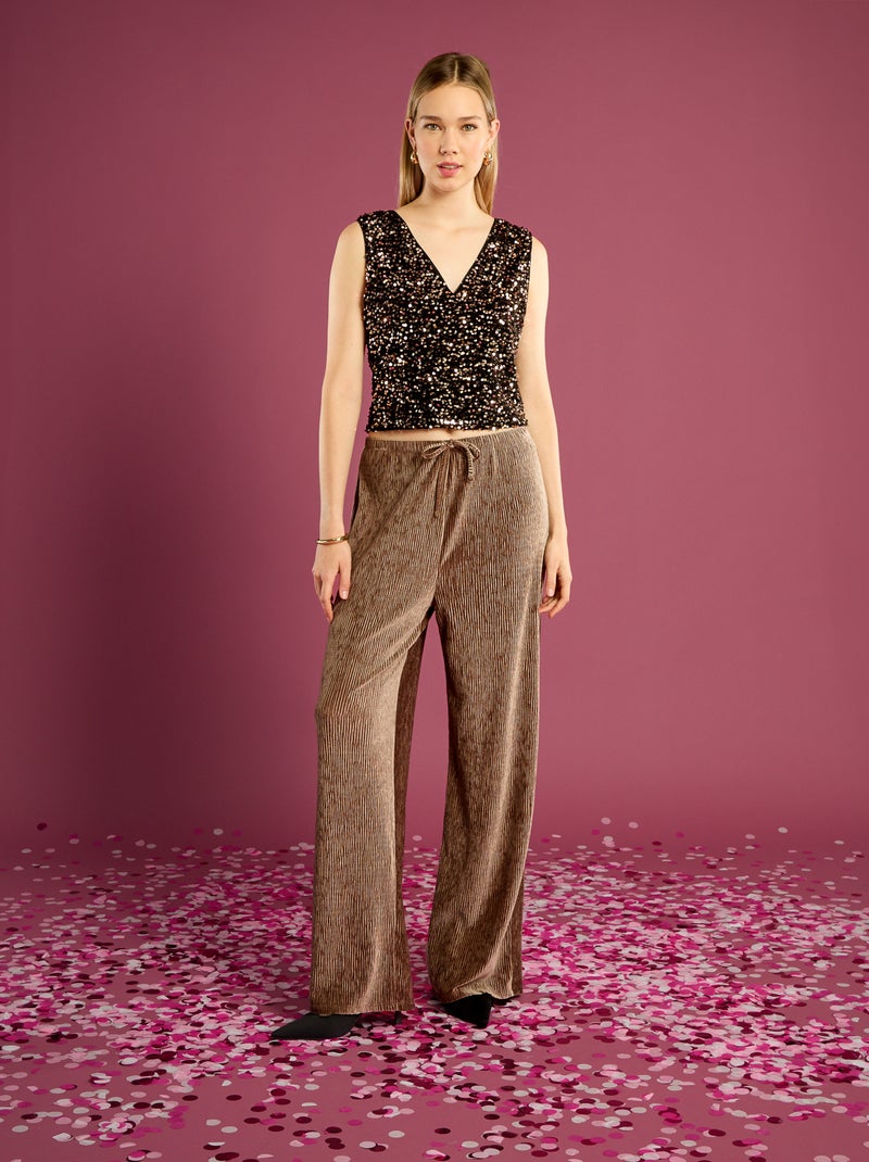 Singlet met lovertjes Geel - Kiabi