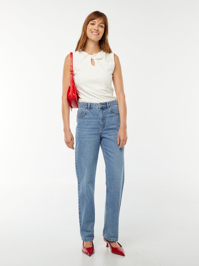 Singlet met originele kraag WIT - Kiabi