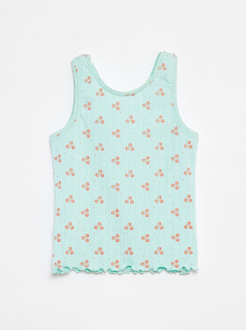 Singlet met print BLAUW - Kiabi