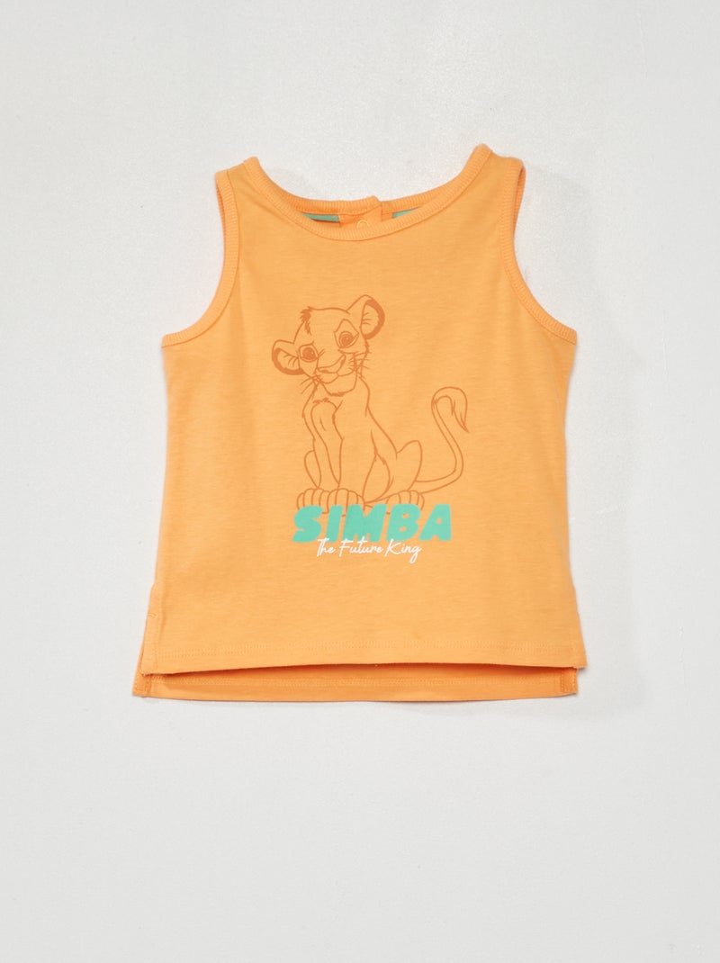 Singlet met print 'Disney' 'Simba' ORANJE - Kiabi