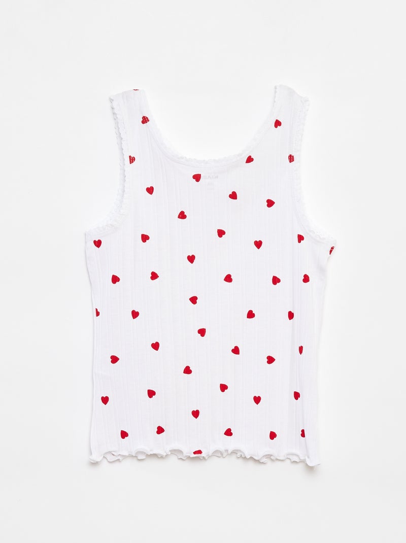 Singlet met print Wit - Kiabi